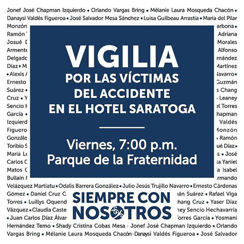 vigilia en homenaje a víctimas del accidente