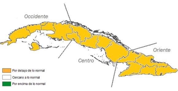 mapa de probabilidad de totales de precipitación por regiones/Instituto de Meteorología. mapa de probabilidad de totales de precipitación por regiones/Instituto de Meteorología.
