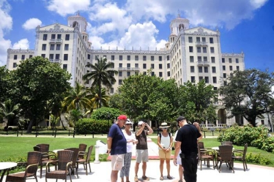 Turistas en el Hotel Nacional de Cuba