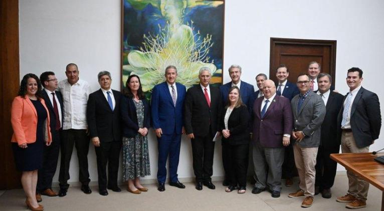  Miguel Díaz-Canel recibió a secretarios de Agricultura de varios estados norteamericanos 