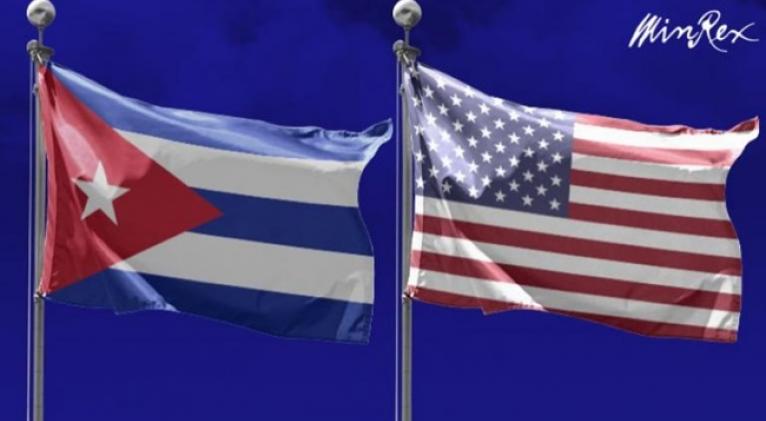 Banderas de Cuba y Estados Unidos