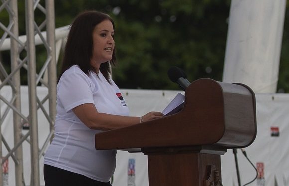 La Primera Secretaria del PCC en el territorio, Marydé Fernández López. 26 de Julio en Cienfuegos. Foto: Ismael Francisco/Cubadebate. La Primera Secretaria del PCC en el territorio, Marydé Fernández López. 26 de Julio en Cienfuegos. Foto: Ismael Francisco/Cubadebate.