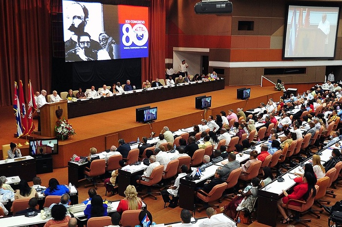 Jornada de clausura del XXI Congreso de la CTC, en el Palacio de Convenciones. Foto Estudios Revolución