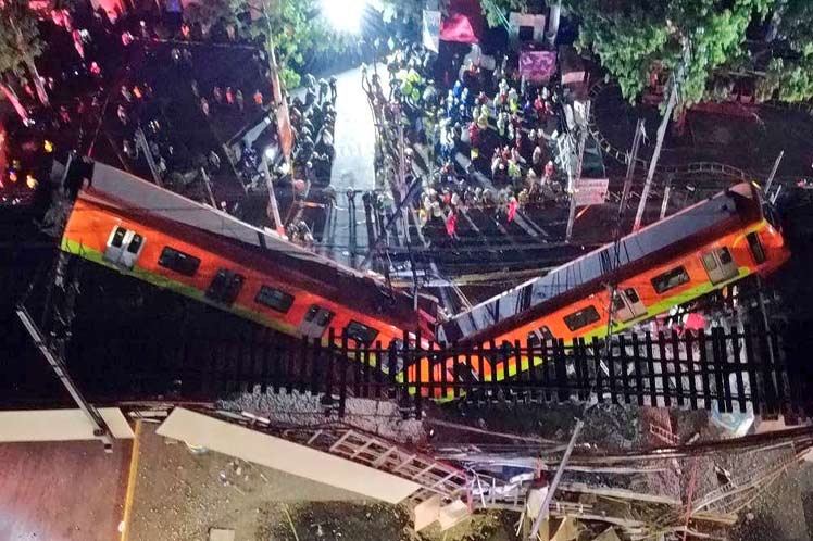 accidente ocurrido en el metro de la capital de México
